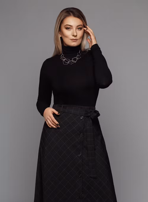 Pleated Midi Skirt